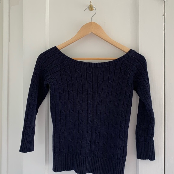 Ralph Lauren Navy boat neck 3/4 sleeve sweater - Picture 1 of 2